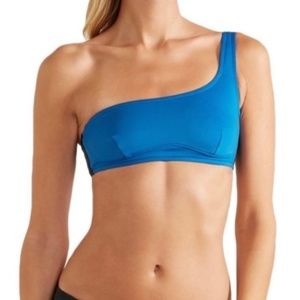 Stella McCartney Iconic Miracle One-Shoulder Blue and Black Colorblock Bikini